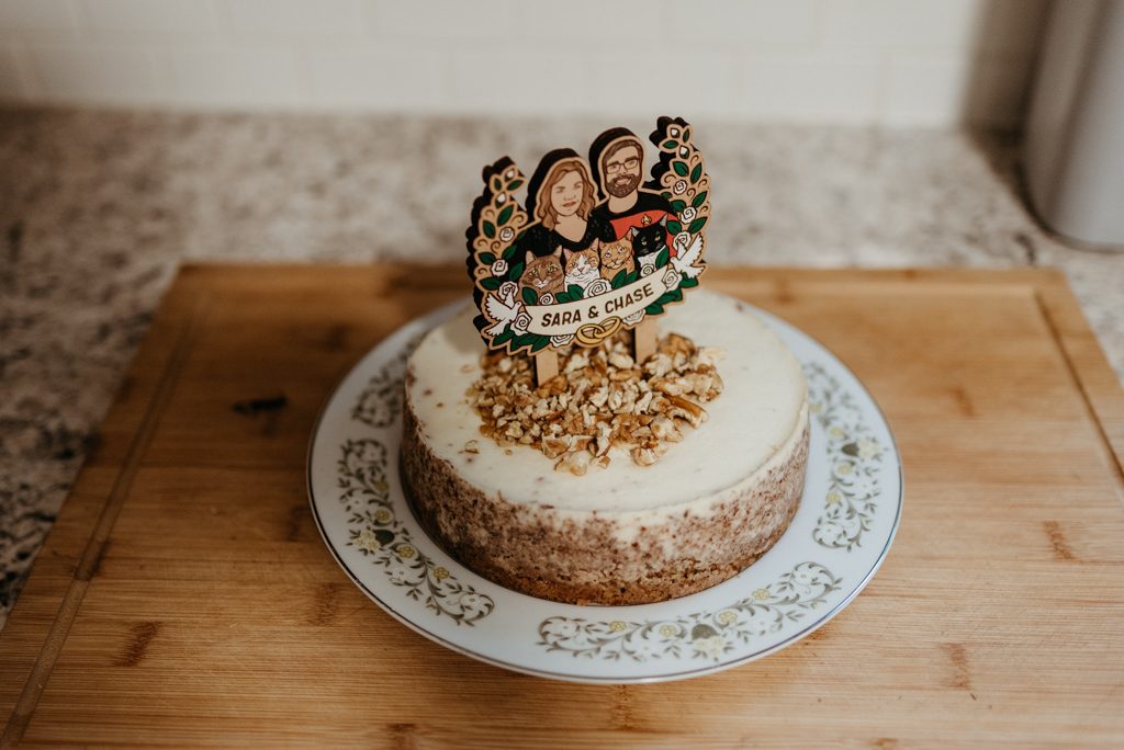 Homemade wedding cheesecake